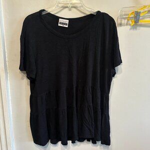 Black short sleeve blouse